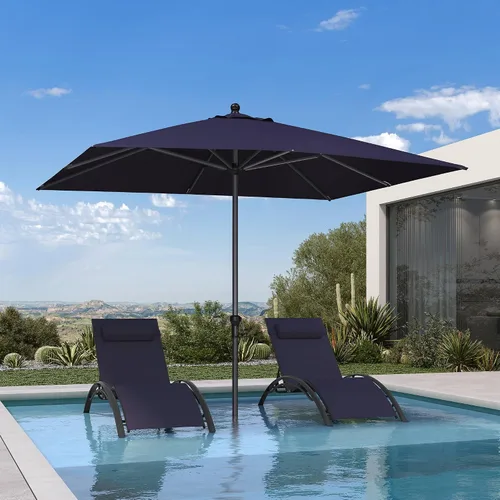 Vista 127 de PURPLE LEAF - Sombrilla de patio rectangular de 6' x 4', sombrilla de mesa para exteriores con marco de aluminio, sombrilla de mercado, sombrilla
