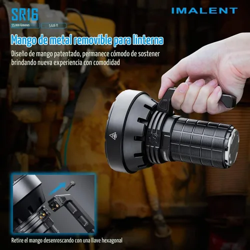 Vista 4 de IMALENT SR16 Linterna de largo alcance 55,000 lúmenes 5,627 pies Foco LED