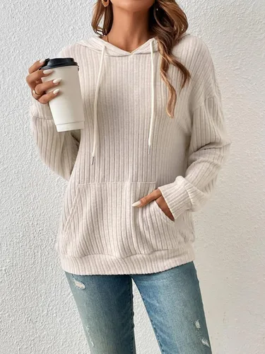 Vista 5 de SOLY HUX Sudaderas con capucha de manga larga con cordón para mujer, con bolsillo frontal
