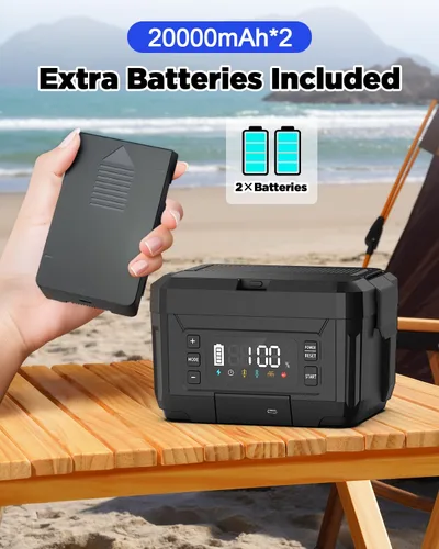 Vista 2 de Fiambrera eléctrica inalámbrica para adultos – Fiambrera autocalentable de acero inoxidable de 1.2L con baterías recargables extraíbles dobles