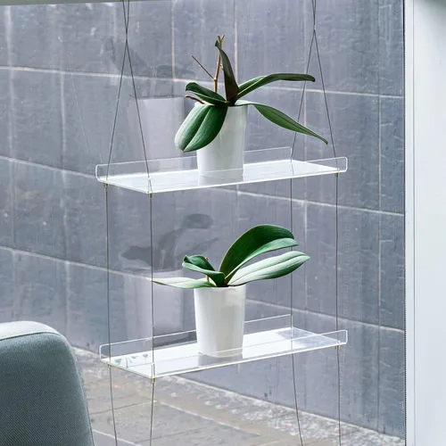 Vista 7 de Sumerflos Cajas de ventana de acrílico de 2 niveles para ventana de cocina, dormitorio, sala de estar, 16 pulgadas, flores de pared de 16 pulgadas