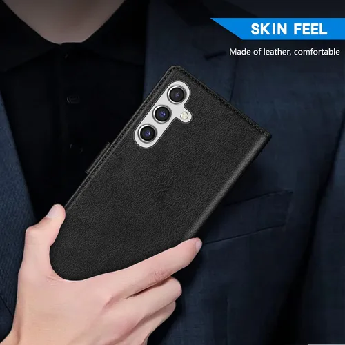 Vista 5 de ZZXX Funda tipo cartera para Samsung Galaxy A14 5G con bloqueo RFID, ranura para tarjetas, función atril, cierre magnético, funda protectora