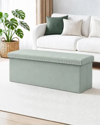 Vista 7 de B FSOBEIIALEO 43" Tufted Storage Ottoman Bench Storage Chest, Sage Green