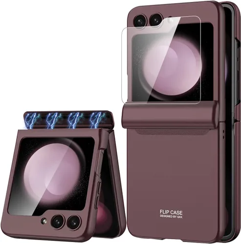 Vista 11 de Miimall Funda para Samsung Galaxy Z Flip 5 con protección de bisagra, [protector de pantalla integrado] Funda de cuerpo completo de policarbonato