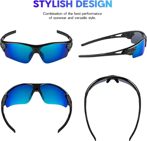 Vista 2 de BEACOOL Polarized Sports Sunglasses for Men Women Youth Baseball Fishing Cycling Running Golf Motorcycle Tac Glasses UV400