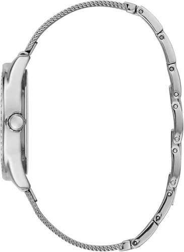 Vista 2 de GUESS Reloj analógico de cuarzo clásico para mujer con correa de acero inoxidable W1142L1, plata, pulsera, plateado, Pulsera