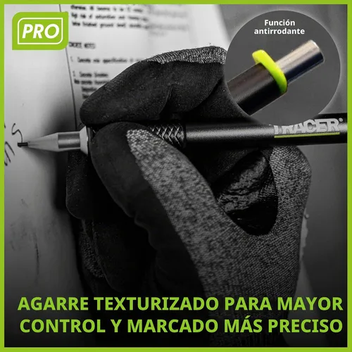 Vista 5 de Tracer Pro Series Lápiz de Precisión con 24 Minas de Repuesto de 1.3mm (0.051 in) y Fundas para Sitio - Kit de Marcado de Precisión de Aluminio