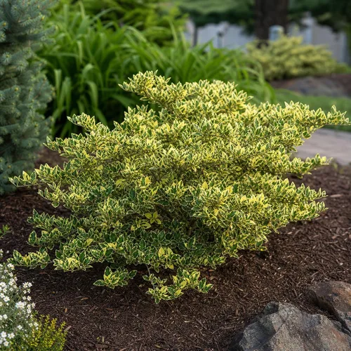 Vista 4 de Ligustrum Japonicum Jack Frost Privet - 3 plantas vivas - Seto de hoja perenne abigarrado