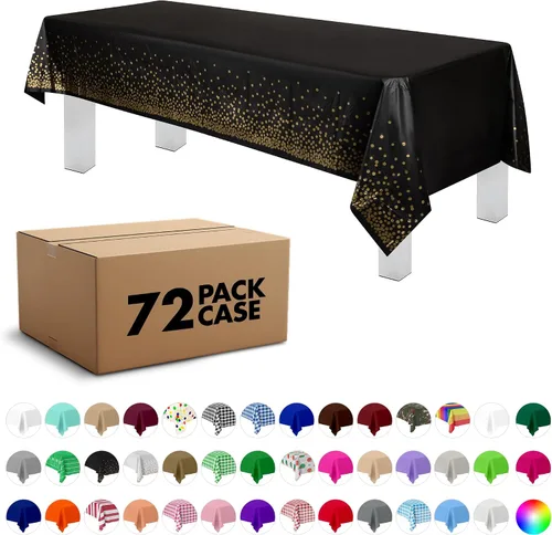 Vista 71 de Grandipity Mantel de plástico desechable de calidad prémium para fiestas con temática de globos de cumpleaños, 1 paquete, 54 x 108 pulgadas, mantel