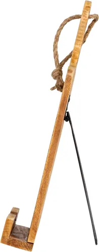 Vista 5 de Creative Co-Op - Soporte de madera para tablet con cuerda, acabado blanco envejecido
