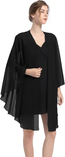Vista 3 de Chales y envolturas de gasa para fiesta de boda, bufanda para mujer, vestido de noche nupcial en vestidos de ocasiones especiales