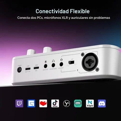 Vista 5 de MAONO Mezclador de audio para juegos G3 con mapa cualquier fuente de audio