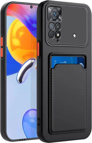 Vista 23 de Funda para Redmi Note 9 Pro, Redmi Note 9s con ranura para tarjetas de crédito, TPU suave TPU silicona resistente a los arañazos delgada ranura