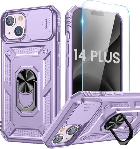 Vista 35 de Goton Funda para iPhone 14 Plus con Protector de Pantalla - Funda con Cubierta Deslizante para Cámara con Soporte de Anillo, Resistente de Grado