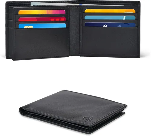 Vista 45 de Carteras RFID delgadas para hombres - Cartera de bolsillo frontal de piel genuina