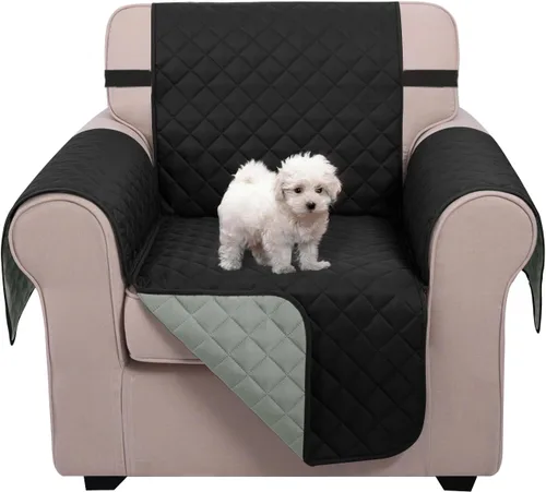 Vista 102 de U-NICE HOME Funda para sillón reclinable, reversible, con correas elásticas, resistente al agua, protege de perros y mascotas, sillón pequeño