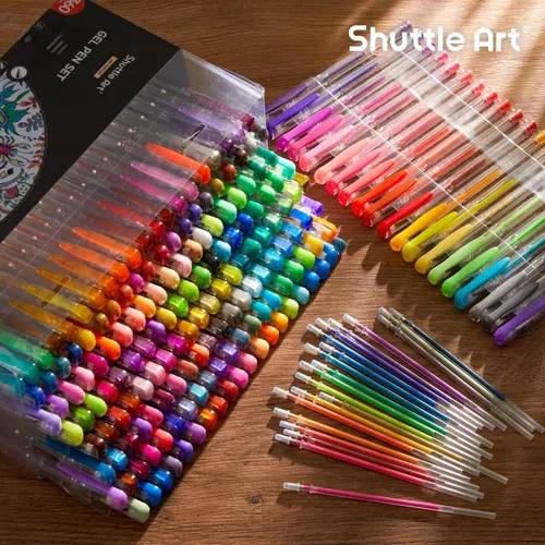 Vista 7 de Paquete de 360 bolígrafos de gel de 180 colores distintos, de Shuttle Art, más 180 recambios, perfecto para los libros de colorear para adultos