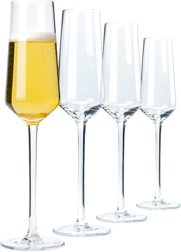 Vista 7 de Aspen & Birch - Juego de 4 copas de champán clásicas - Copas de champán - Copas de mimosa, copas de cristal premium, transparentes, 6 onzas, copas