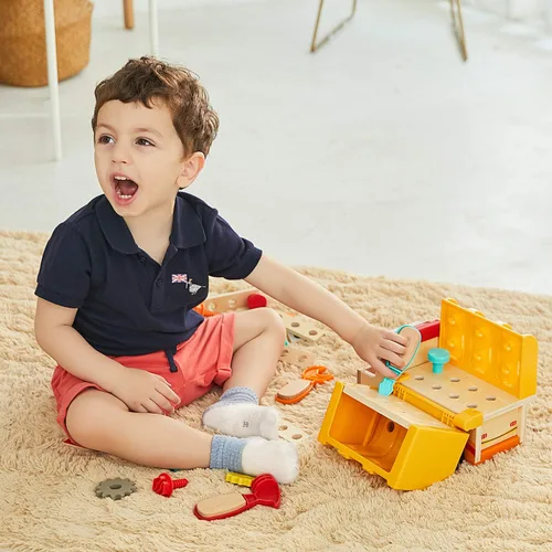 Vista 2 de TOP BRIGHT Juego de herramientas en un camión de juguete para niños de 2 años