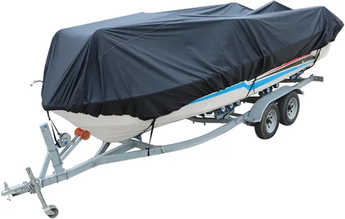 Vista 7 de Heavy Duty 210D - Cubierta para lancha de pesca remolcable V-Hull Tri-Hull Runabouts 11-22ft Negro