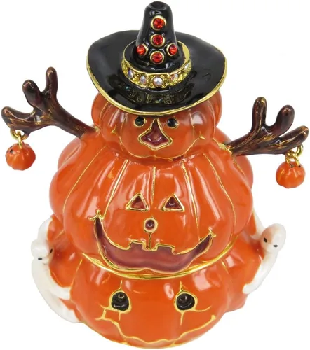 Vista 3 de Caja de baratijas con joyas de calabaza de Halloween