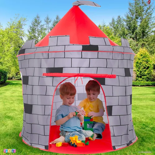 Vista 2 de Play22 Tienda de Juego para Niños Castillo de Caballero - Tienda Portátil Emergente - Plegable en Bolsa de Transporte - Juego para Niños para Uso