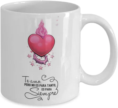 Vista 2 de Te Amo Taza cerámica de café o desayuno Regalo original para la familia, oh amigos RESISTENTE 100% al microondas y lavavajillas Taza