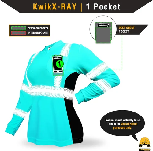 Vista 6 de KwikSafety - Charlotte, NC - Vixen Hi Vis Long Sleeve Safety Shirt for Women [Angel Hair Reflective Tape]