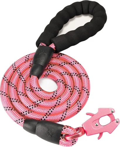 Vista 12 de GEIT Correa para perro de 2/4/5/6 pies, correas de cuerda resistentes, correa de nailon reflectante para mascotas con clip táctico de rana