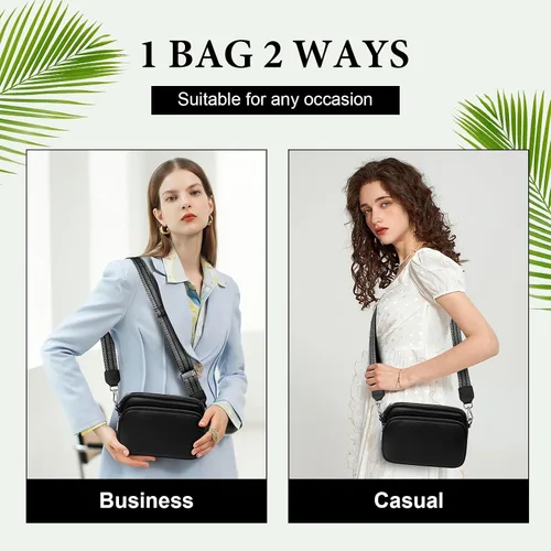 Vista 6 de Aucuu Bolso cruzado, bolsos de hombro de cuero genuino para mujer, bolso de hombro para teléfono celular, bolsas cruzadas para mujer de regalo