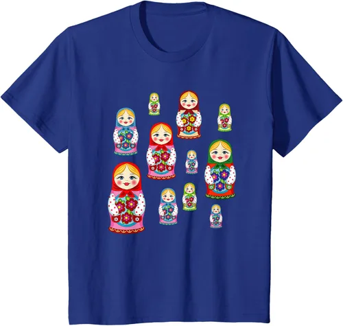 Vista 16 de Rusia - Camiseta de juguete retro para niños, diseño de muñecas rusas
