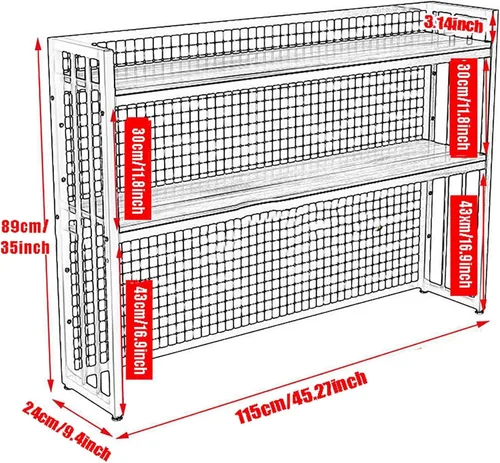 Vista 7 de Estantería de escritorio de 2 niveles para escritorio de computadora, pantalla ajustable, estantería de madera para encimera, estante de escritorio