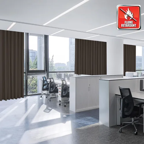 Vista 8 de Fcosie Cortinas opacas ignífugas para oscurecer la habitación, 72 pulgadas de ancho por 102 pulgadas de largo, cortina opaca resistente al fuego