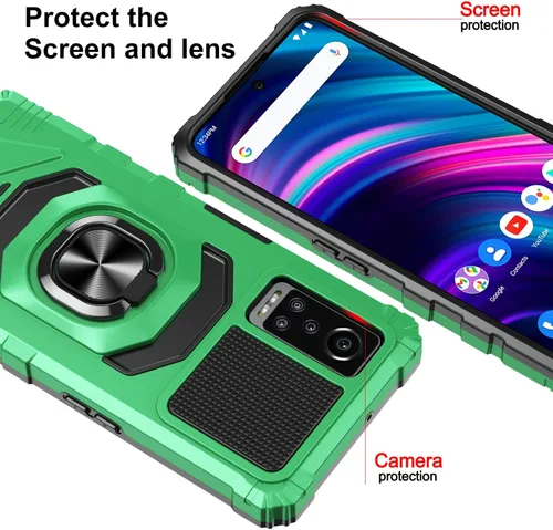 Vista 6 de Funda para BLU G91 Max con protector de pantalla, soporte de anillo para montaje magnético de automóvil de grado militar, resistente a prueba