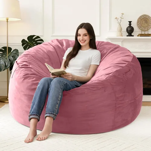 Vista 31 de Silla Puf de 2 Pies con Funda de Terciopelo Ultra Suave Sofá Puf con Espuma con Memoria Sillas Puf de Tamaño Grande Sofá Perezoso para Dormitorio
