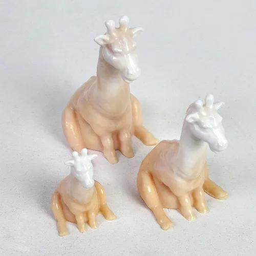 Vista 5 de RESINWORLD Juego de 3 tamaños 3D molde de jirafa, molde flexible de silicona para resina, yeso, arcilla, vela