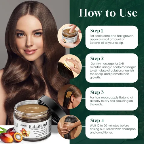 Vista 6 de Quorra Aceite de batana crudo para el crecimiento del cabello, 100% aceite orgánico natural para cabello natural grueso y fuerte, mascarilla