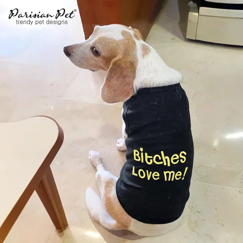Vista 5 de Parisian Pet Camisa para perros – Camisas para perros pequeños – Ropa negra sin mangas para cachorros – Ropa transpirable para perros – Ropa