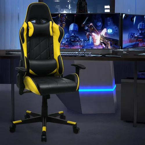 Vista 2 de Magshion Silla para juegos, silla reclinable de 90° a 130° con respaldo alto con soporte lumbar, ergonómica para adultos, reclinable, altura