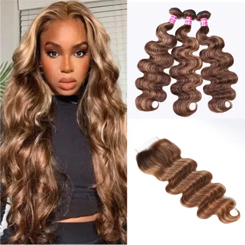 Vista 14 de UNICE - 3 extensiones de cabello humano ondulado marrón castaño ombre, brasileño, remy, 8, 10, 10 pulgadas, extensiones de cabello humano ondulado