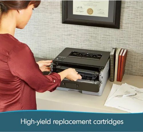 Vista 7 de Impresora láser compacta monocromática Brother, HL-L2350DW, impresión inalámbrica, impresión dúplex a dos caras, incluye prueba de suscripción