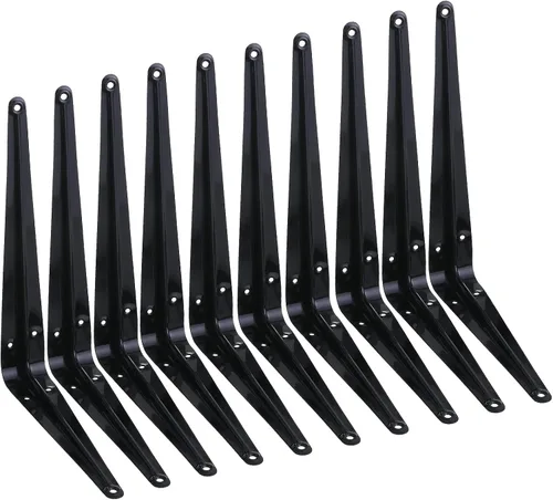 Vista 8 de HEART ART Paquete de 10 soportes de estante de 10 pulgadas, soportes de estante resistentes, soportes flotantes en L, soportes de estante de metal