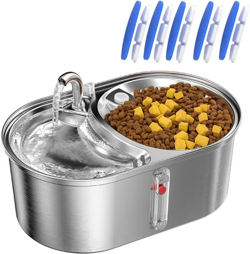 Vista 4 de 4 filtros de repuesto y esponjas de prefiltro de repuesto para fuente automática de mascotas de 3 L, fuente de agua para gatos, dispensador de agua