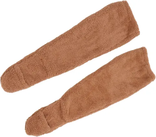 Vista 9 de Calcetines altos y mullidos por encima de la rodilla, suaves y gruesos, calentadores de piernas, calcetines extra para invierno, para dormir