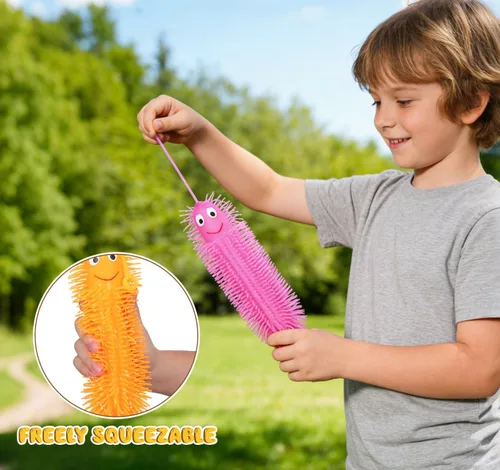Vista 8 de NUOBESTY 4 piezas de juguetes de oruga brillantes, gusanos acolchados luminosos para aliviar el estrés para recuerdos de fiesta, cumpleaños, juego