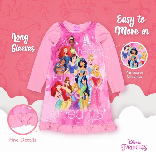 Vista 4 de Disney Camisón de princesa grande para niñas Rosado