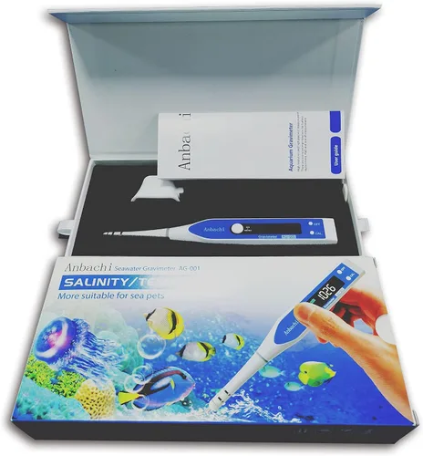 Vista 3 de Medidor de salinidad digital 3 en 1 Probador de agua salada – Gravedad específica, salinidad y temperatura, hidrómetro de pluma de alta precisión