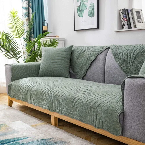 Vista 9 de Funda protectora de sofá de algodón para sala de estar, fundas de cojín acolchadas de alto grado para sofá, todas las estaciones disponibles, toalla