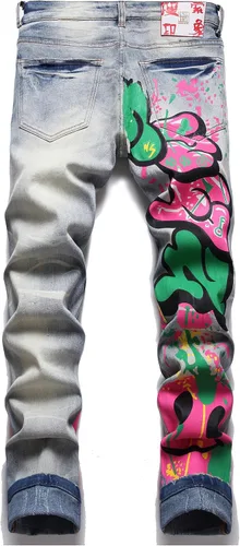 Vista 168 de Enrica Pantalones vaqueros estampados casuales para hombre