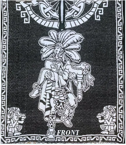 Vista 12 de Del Mex Auténtico Poncho Mexicano Cobija Gaban Manta - Blanco y Negro
